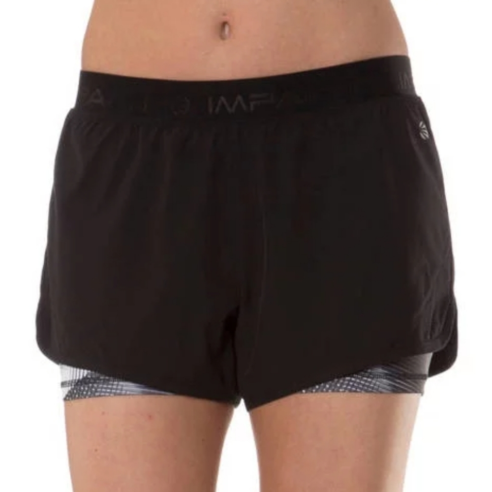 Impact By Jillian Michaels Black Active Spandex Shorts 2 in 1 Gym Workout